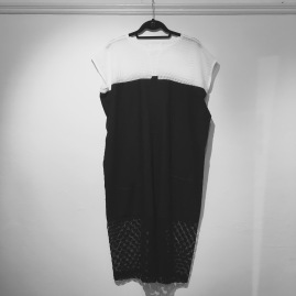 A beautiful Black and White cotton dress from Carol Lee Shank’s women’s wear collection